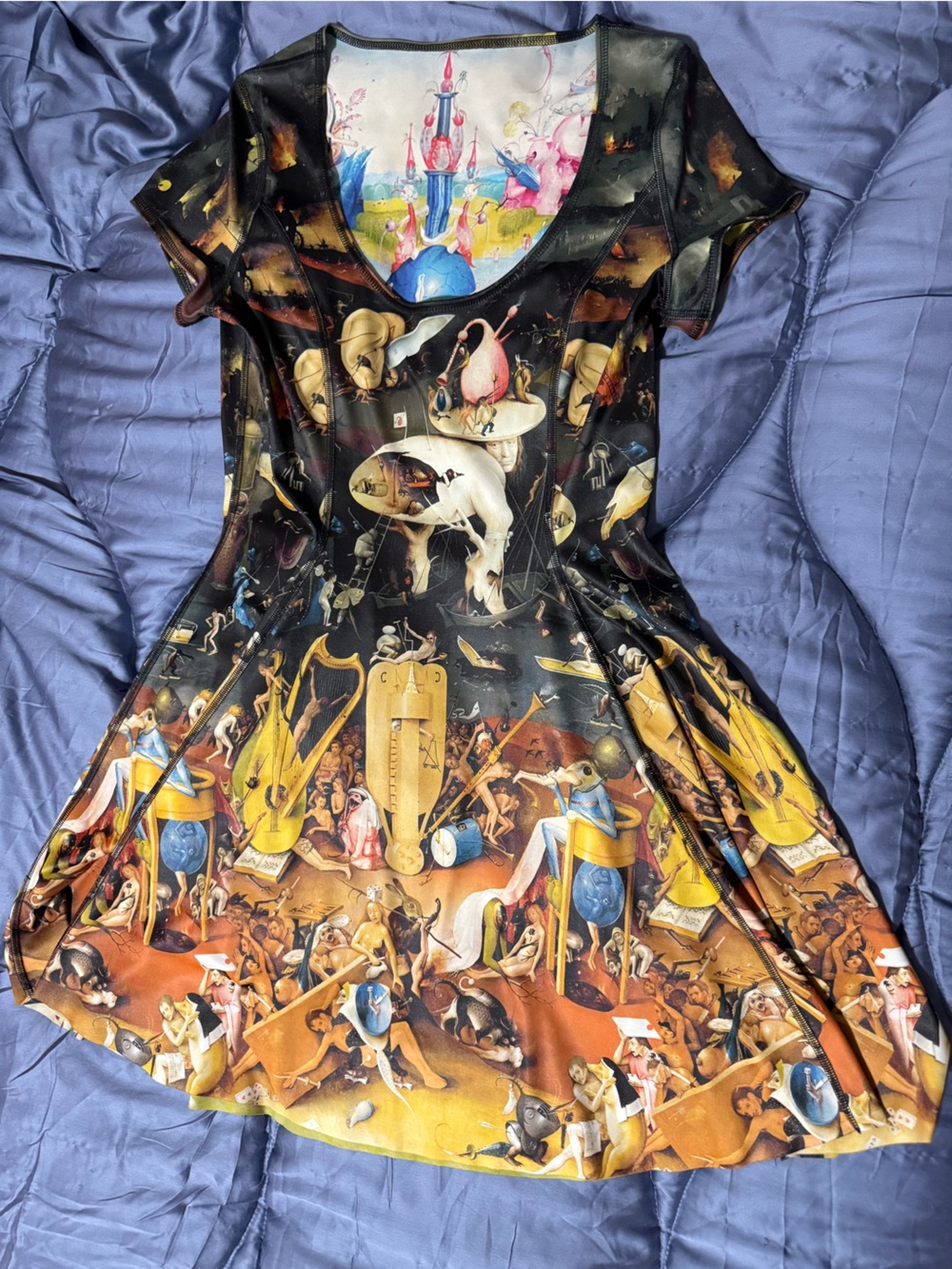 BlackMilk Unearthly vs Earthly Delights Cap Sleeve Inside Out Dress Medium - Picture 7 of 8